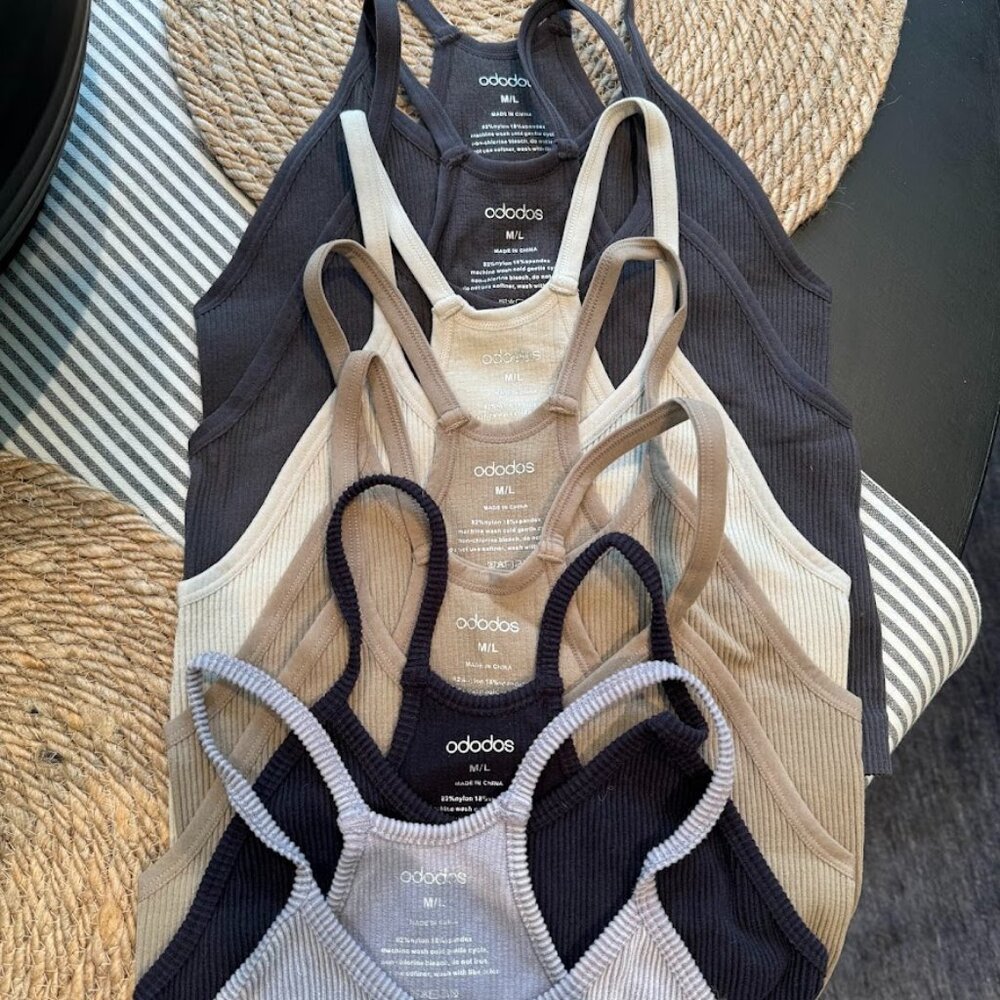 Set of 7 Ododos brand sport tank multi pack.